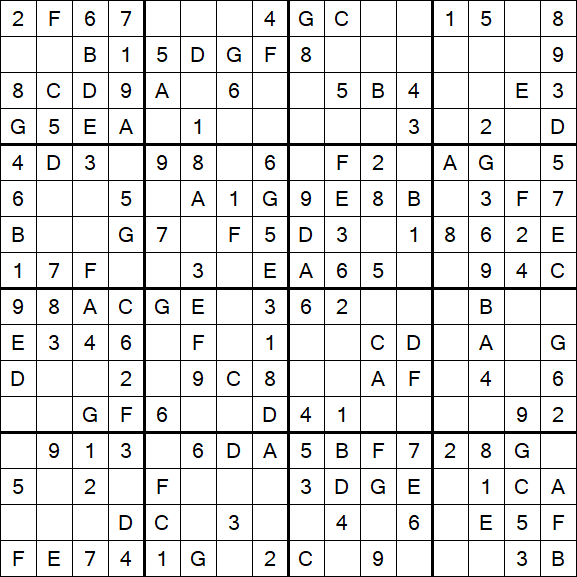 Sudoku 16x16 - Simple