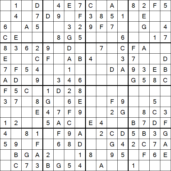 Sudoku 16x16 - Simple