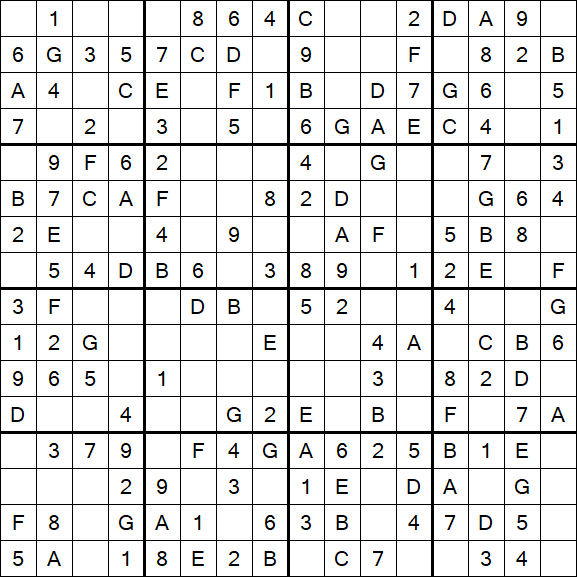 Sudoku 16x16 - Simple