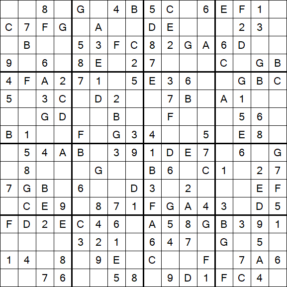 Sudoku 16x16 - Simple