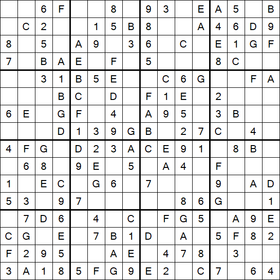 Sudoku 16x16 - Simple