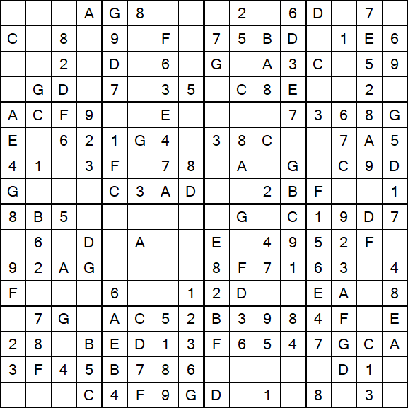 Sudoku 16x16 - Simple