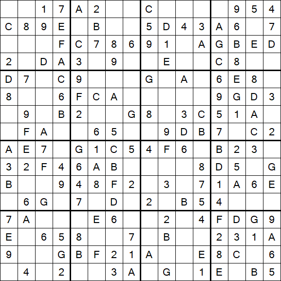 Sudoku 16x16 - Simple