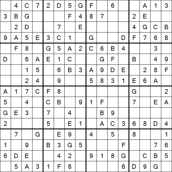 Sudoku 16x16 - Simple