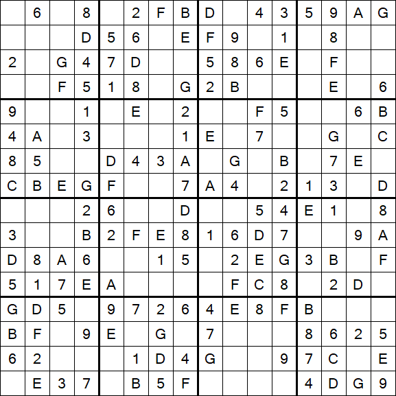 Sudoku 16x16 - Simple