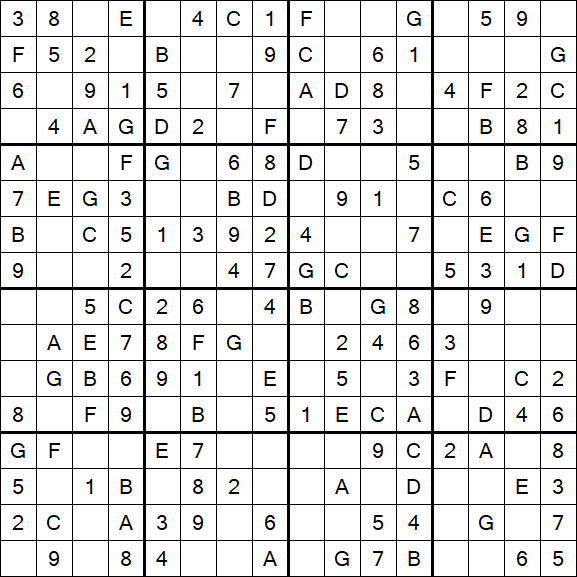 Sudoku 16x16 - Simple