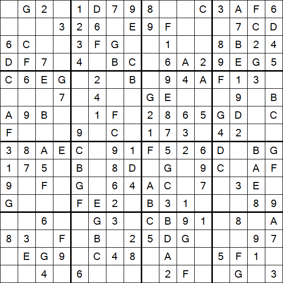 Sudoku 16x16 - Simple