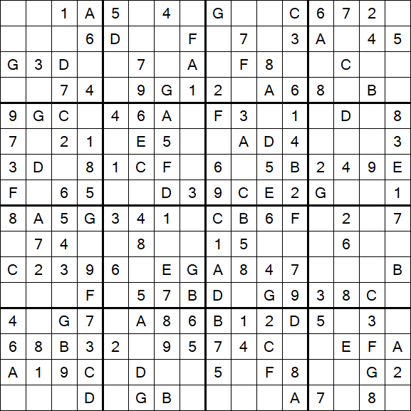 Sudoku 16x16 - Simple