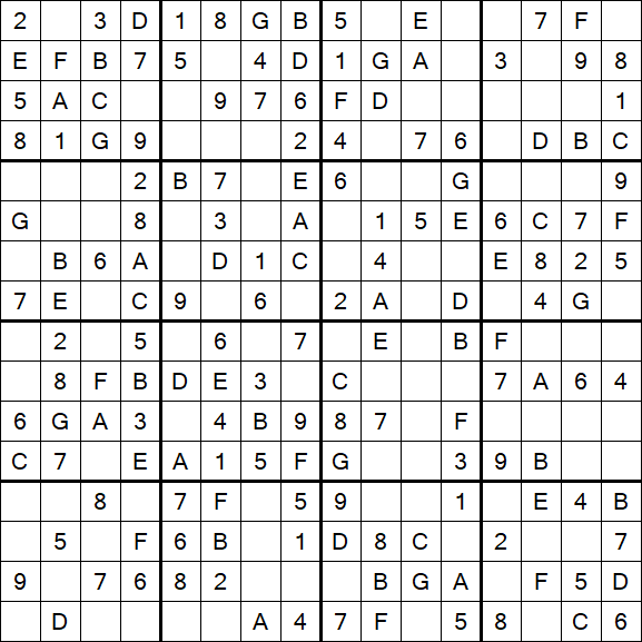 Sudoku 16x16 - Simple
