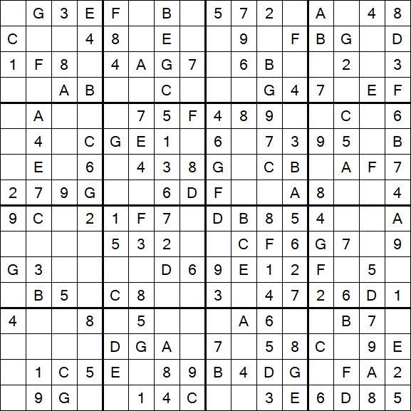 Sudoku 16x16 - Simple