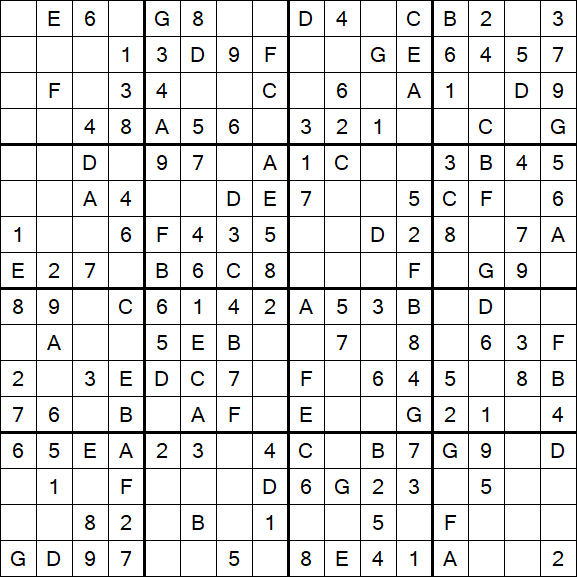 Sudoku 16x16 - Simple