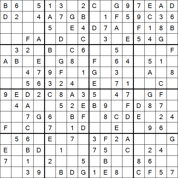 Sudoku 16x16 - Simple