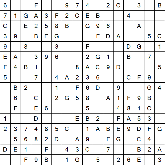 Sudoku 16x16 - Simple