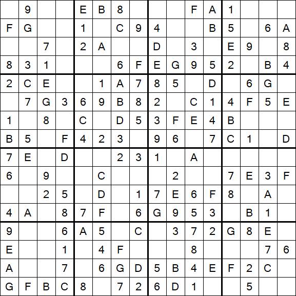 Sudoku 16x16 - Simple
