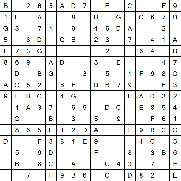 Sudoku 16x16 - Simple