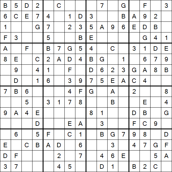 Sudoku 16x16 - Simple