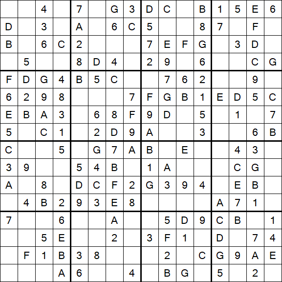 Sudoku 16x16 - Simple
