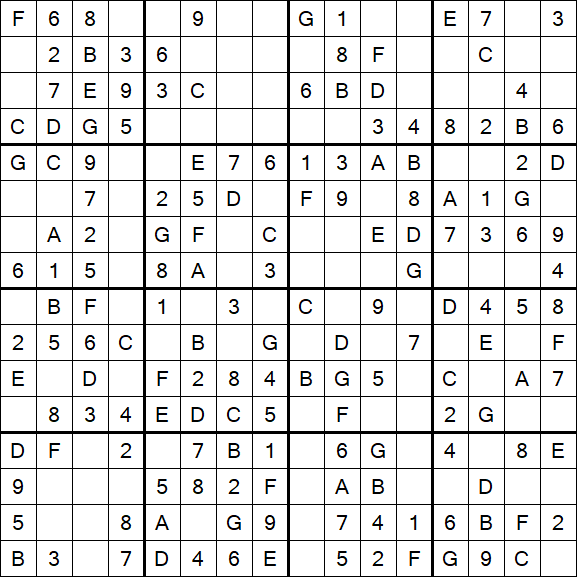 Sudoku 16x16 - Simple