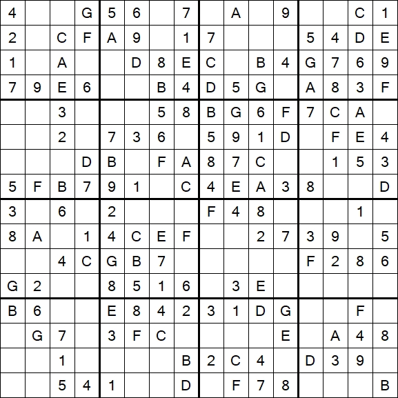 Sudoku 16x16 - Simple