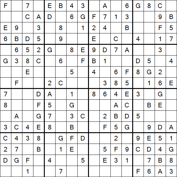 Sudoku 16x16 - Simple