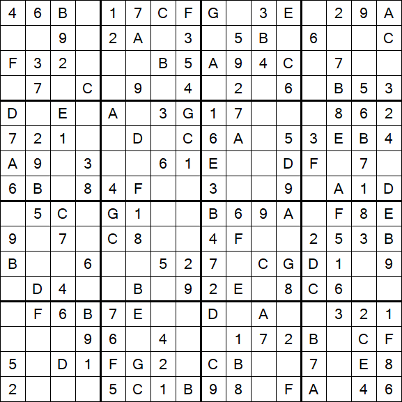 Sudoku 16x16 - Simple