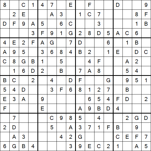 Sudoku 16x16 - Simple
