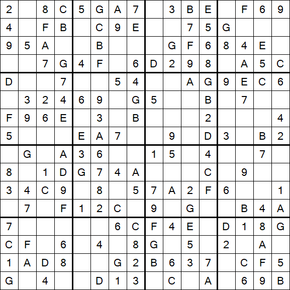 Sudoku 16x16 - Simple