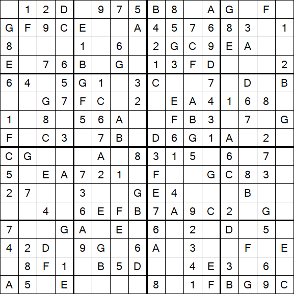 Sudoku 16x16 - Simple