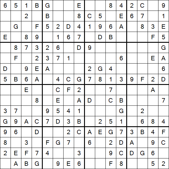 Sudoku 16x16 - Simple