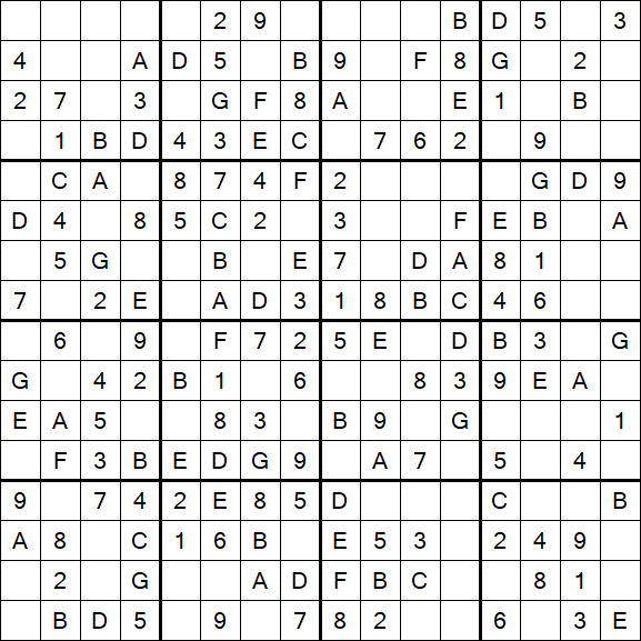Sudoku 16x16 - Simple
