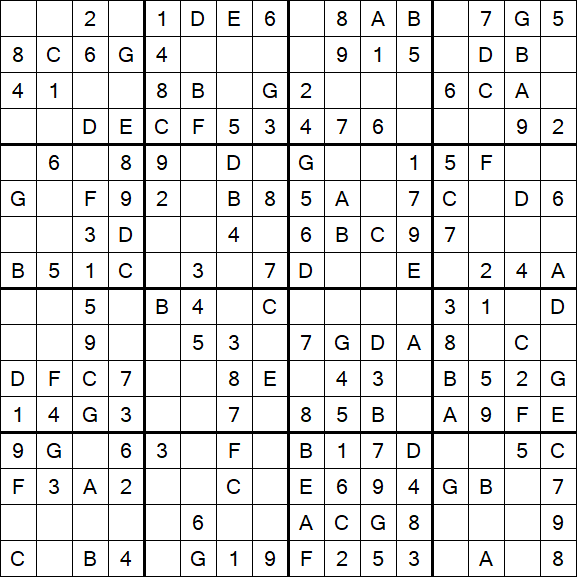 Sudoku 16x16 - Simple