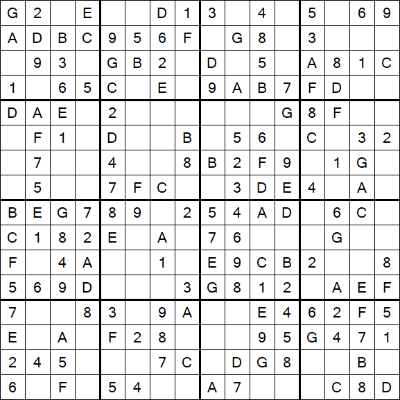 Sudoku 16x16 - Simple