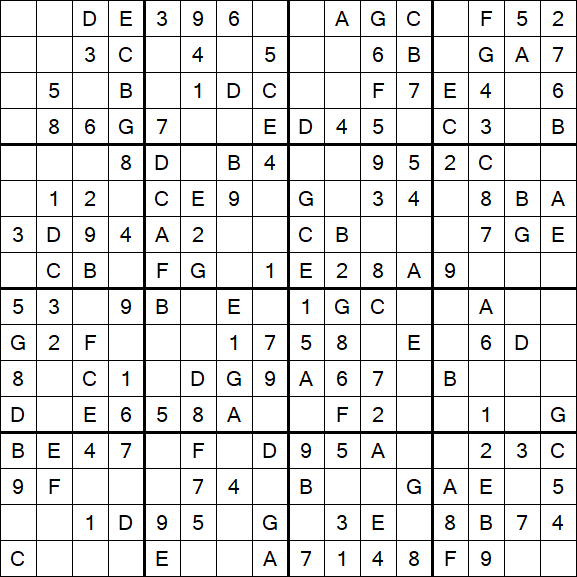 Sudoku 16x16 - Simple