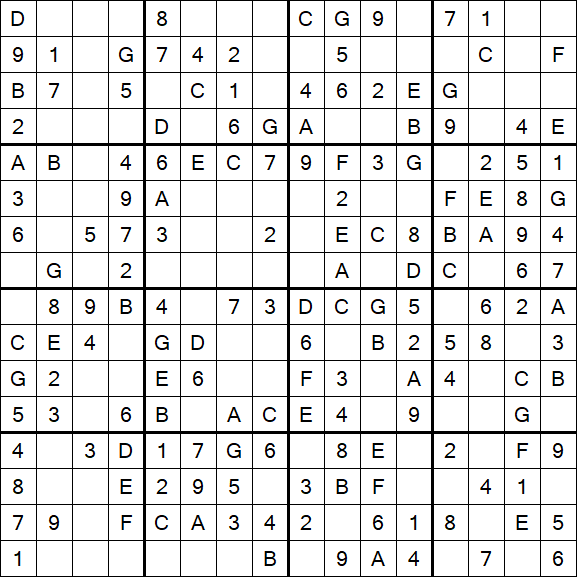 Sudoku 16x16 - Simple