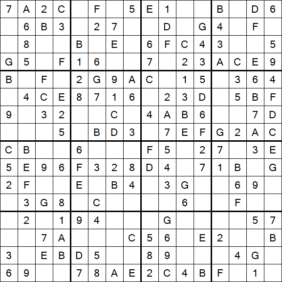 Sudoku 16x16 - Simple