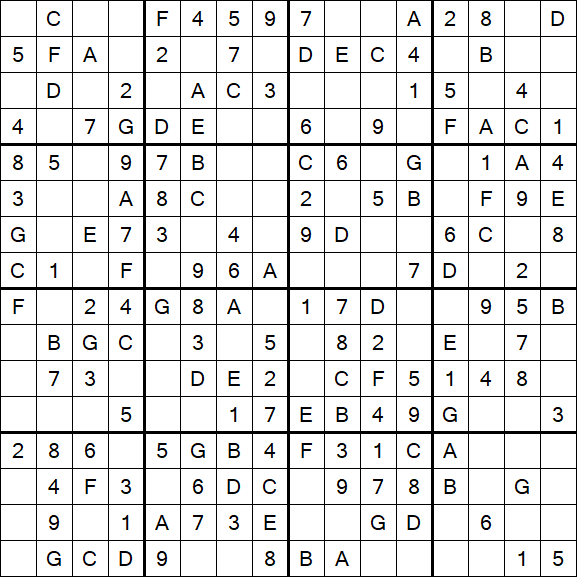 Sudoku 16x16 - Simple