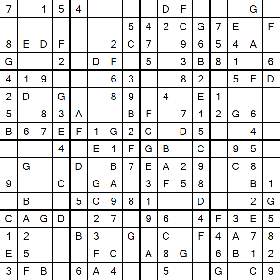 Sudoku 16x16 - Simple