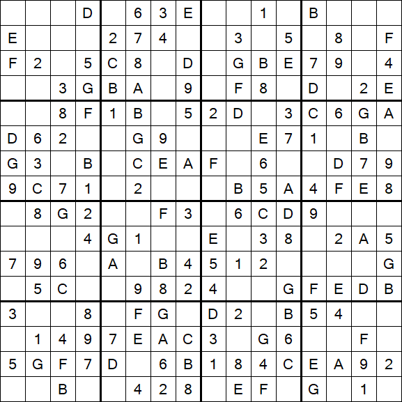 Sudoku 16x16 - Simple