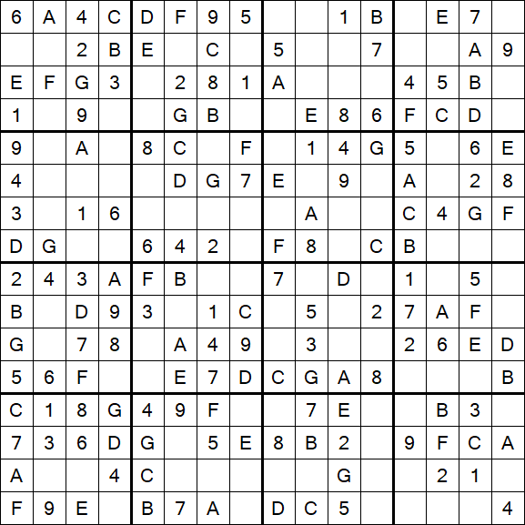 Sudoku 16x16 - Simple