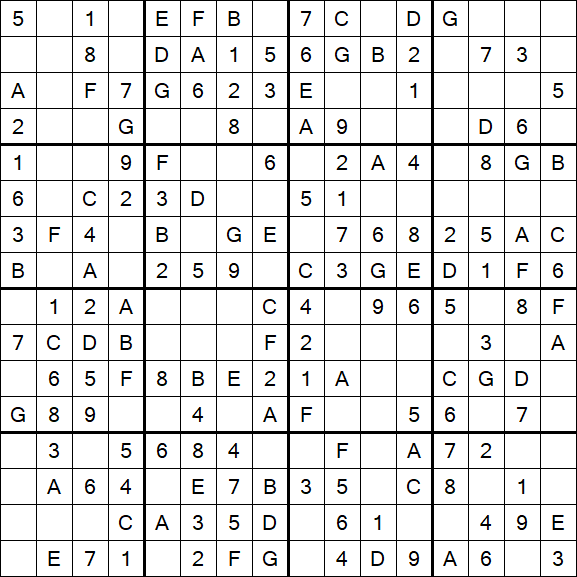 Sudoku 16x16 - Simple