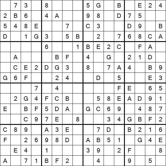 Sudoku 16x16 - Simple