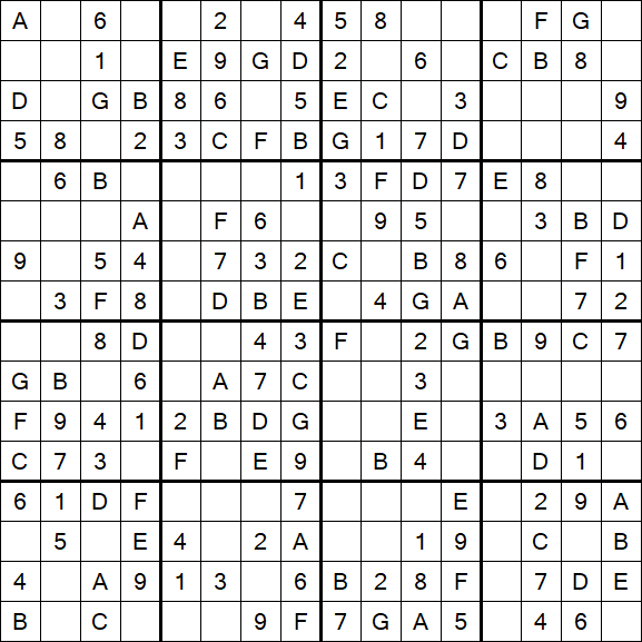 Sudoku 16x16 - Simple