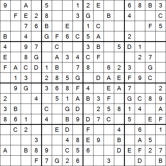 Sudoku 16x16 - Simple