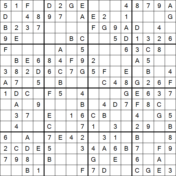 Sudoku 16x16 - Einfach