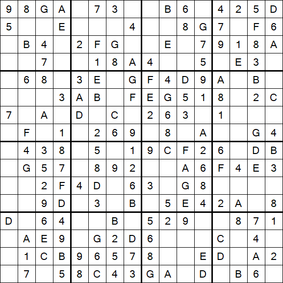 Sudoku 16x16 - Simple