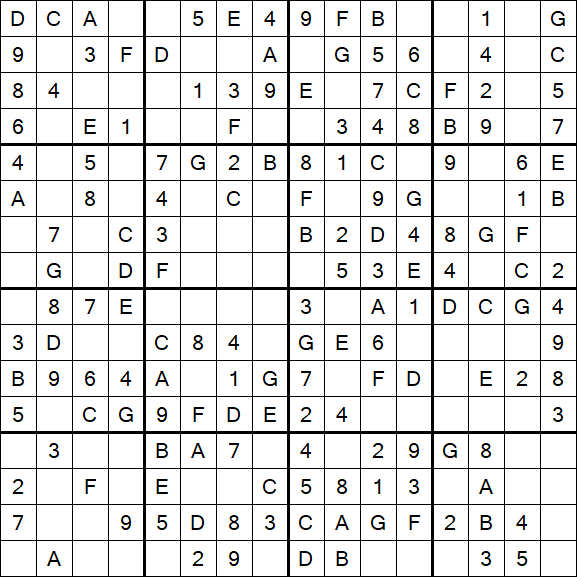 Sudoku 16x16 - Simple