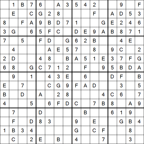 Sudoku 16x16 - Simple