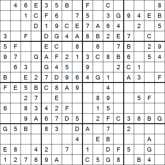 Sudoku 16x16 - Simple