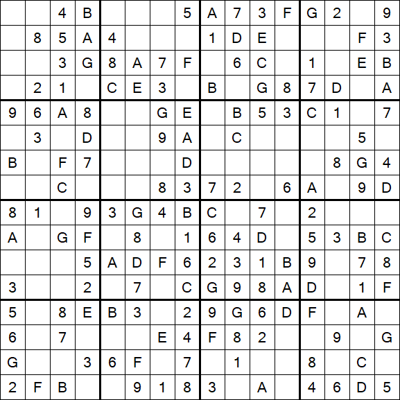 Sudoku 16x16 - Simple