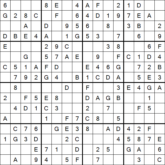 Sudoku 16x16 - Simple